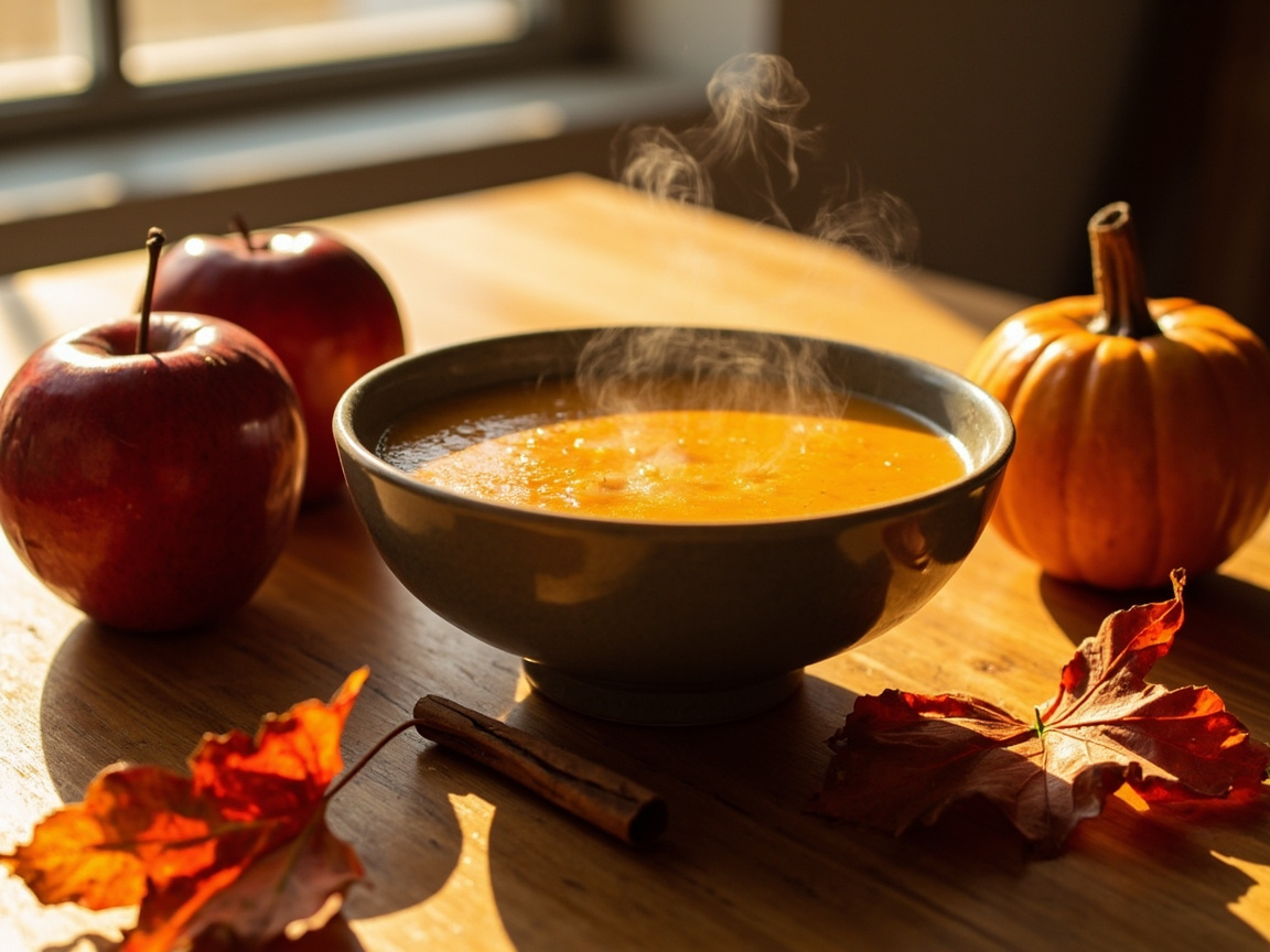Autumn Food: Pumpkins, Apples, and Warm Soup