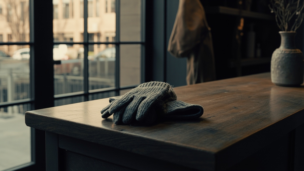 Nach Handschuhen im Geschäft fragen