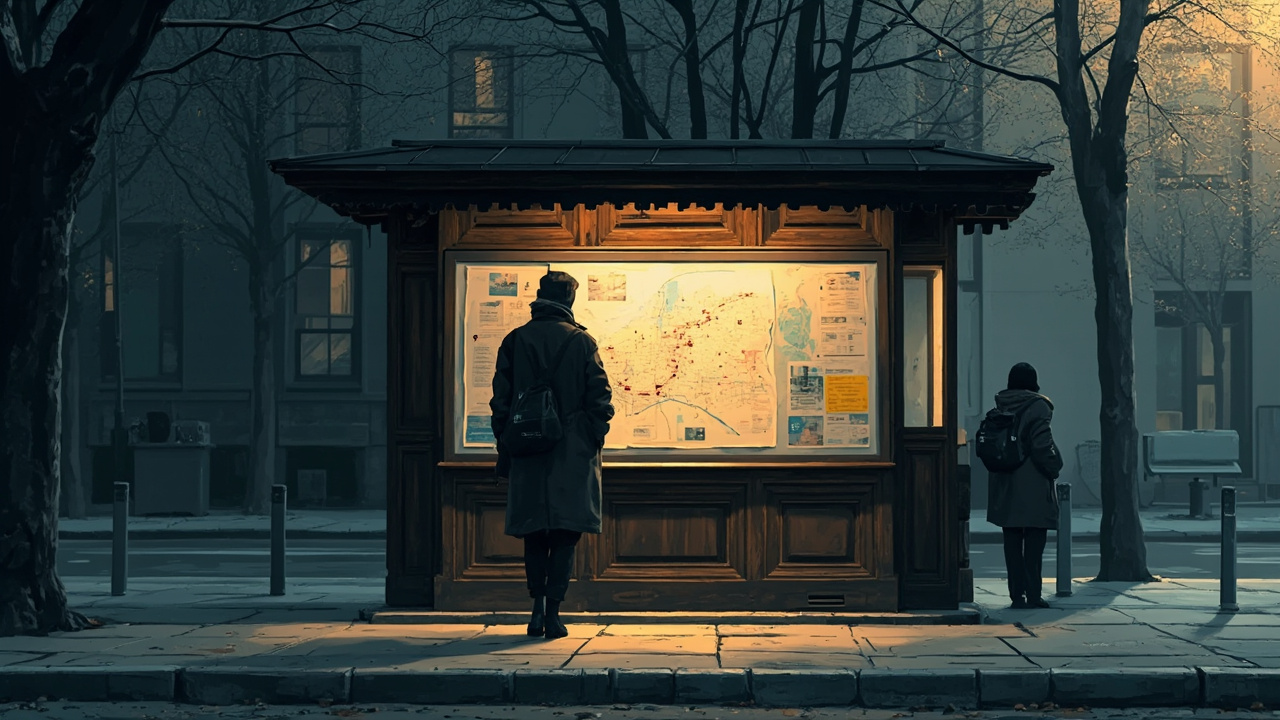 Am Kiosk nach einem Stadtplan fragen