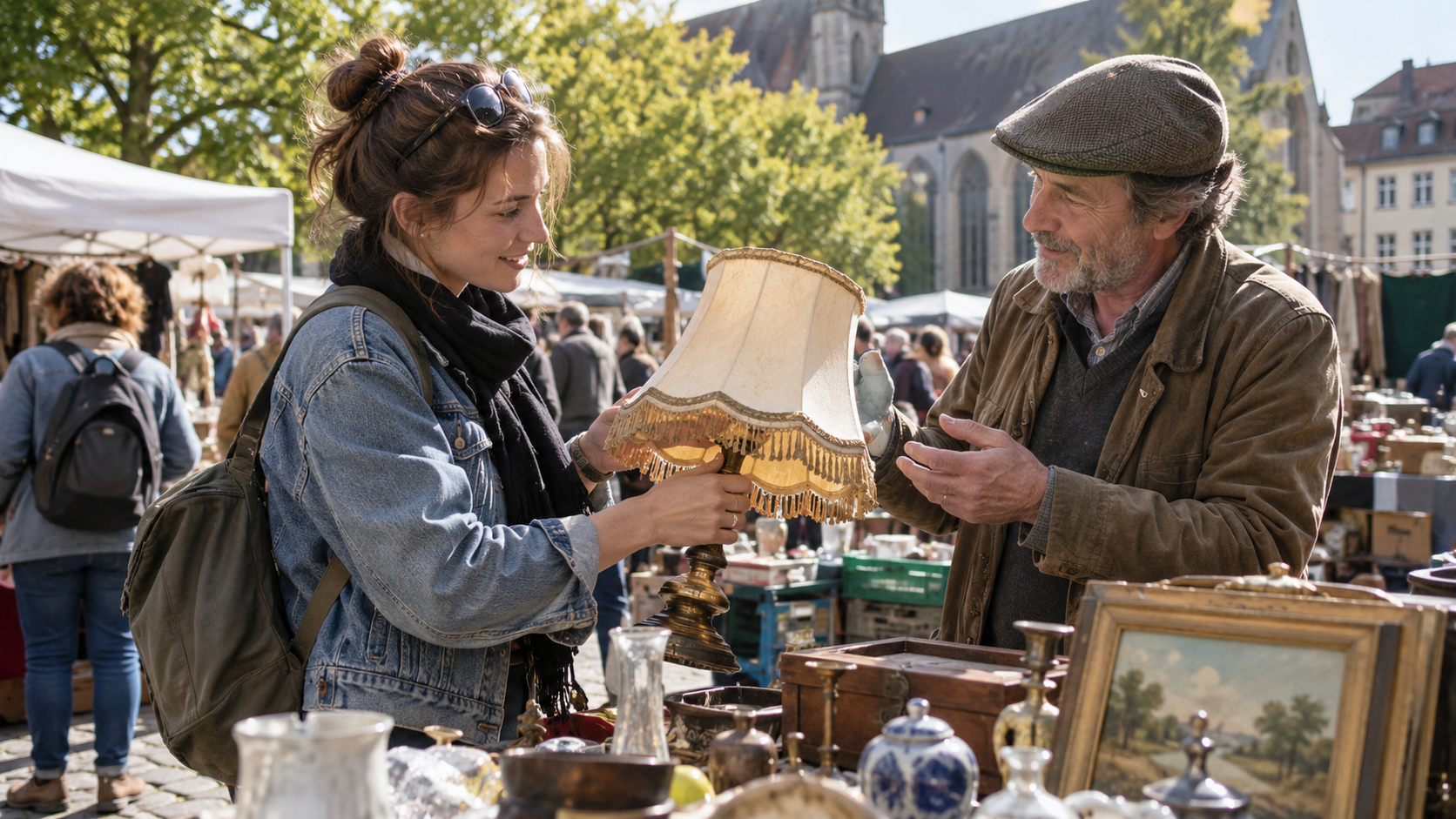 Auf dem Flohmarkt über den Preis verhandeln