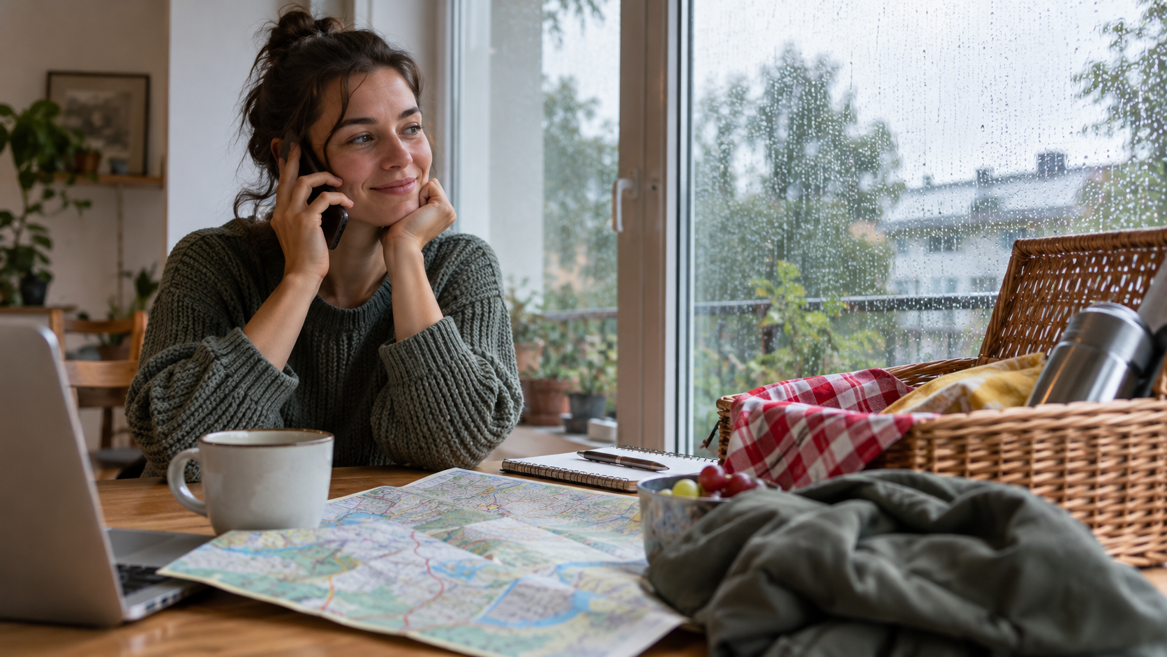 Wegen Regen einen Wochenendplan ändern