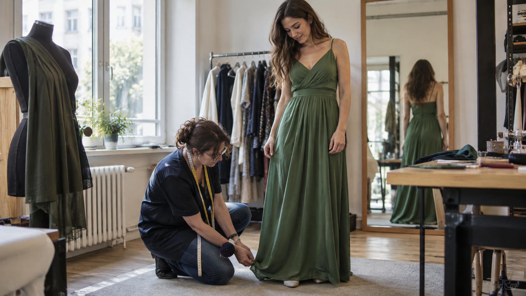 Ein Kleid beim Schneider kürzen lassen