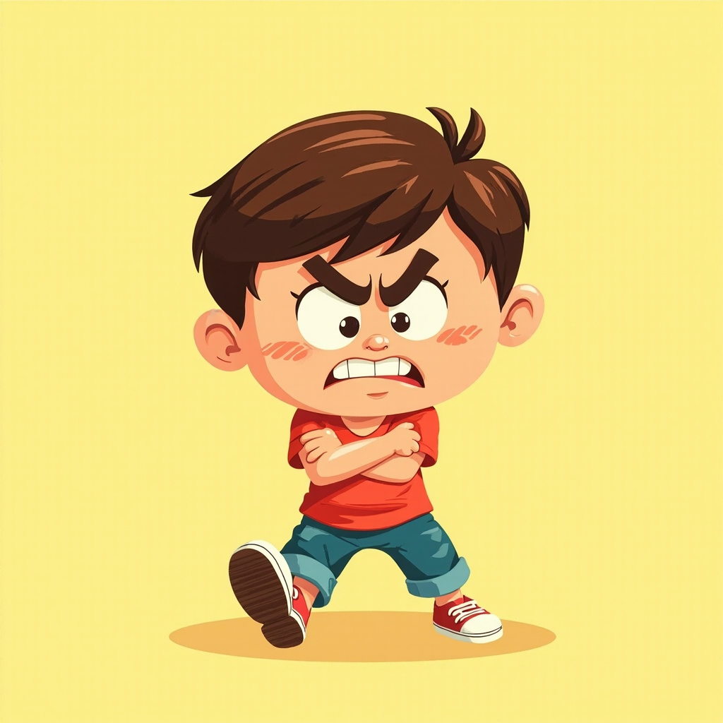 angrily