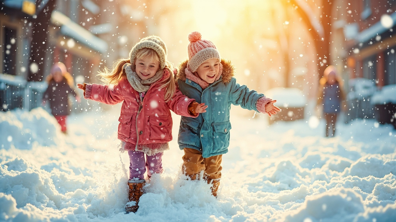 A Snowy Walk to School