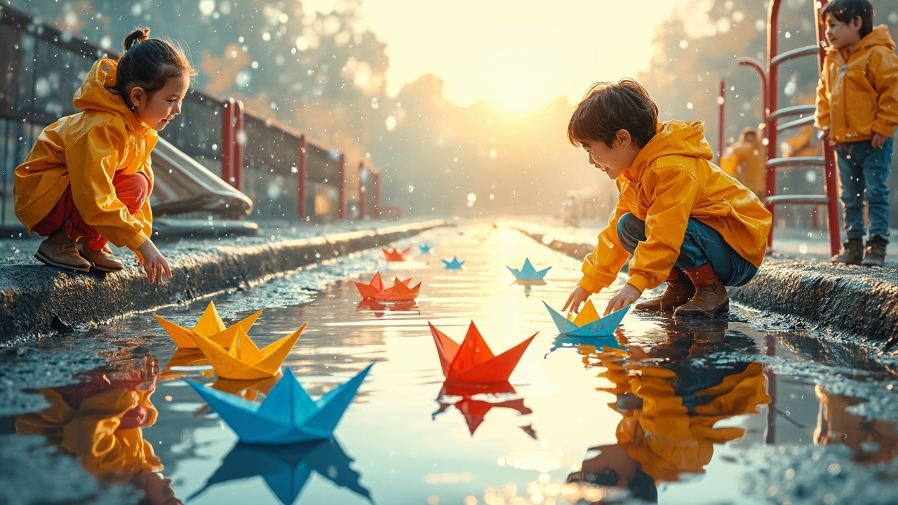 A Rainy Day at School