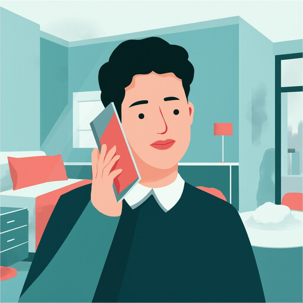 Phone for information about a room