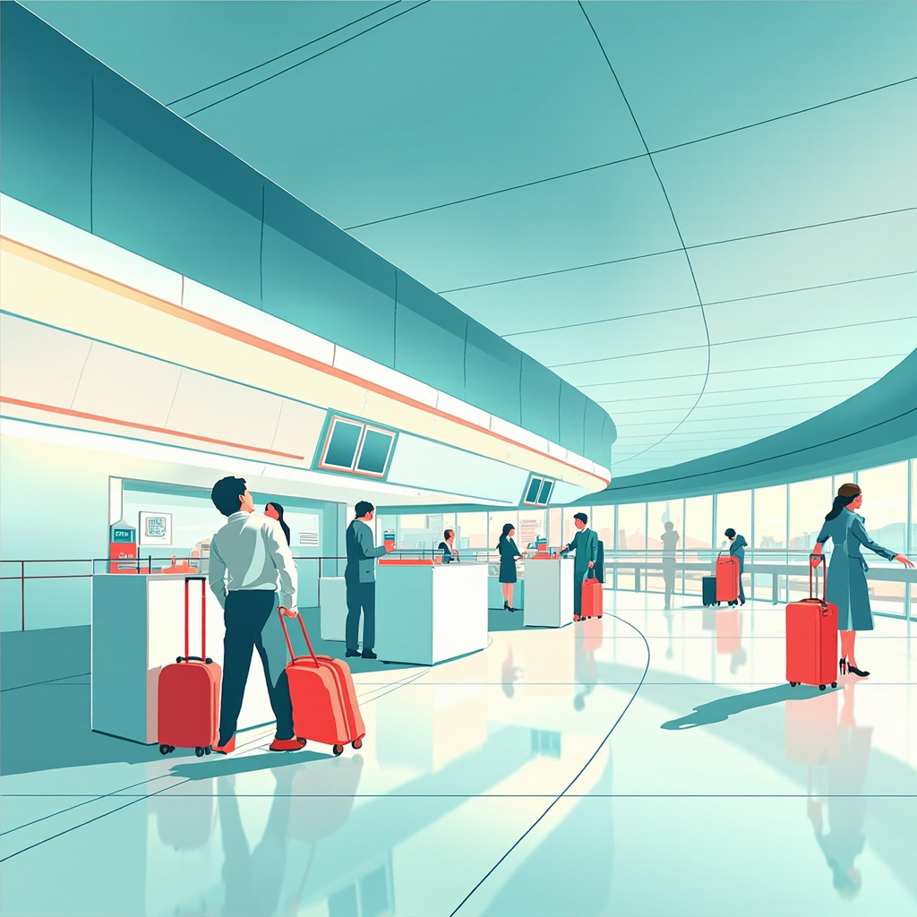 Check in at an airport